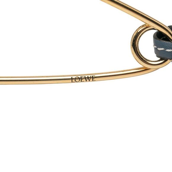 Loewe Mecano Pin Gold Navy Plated Leather Women's Loewe - Picture 4 of 5